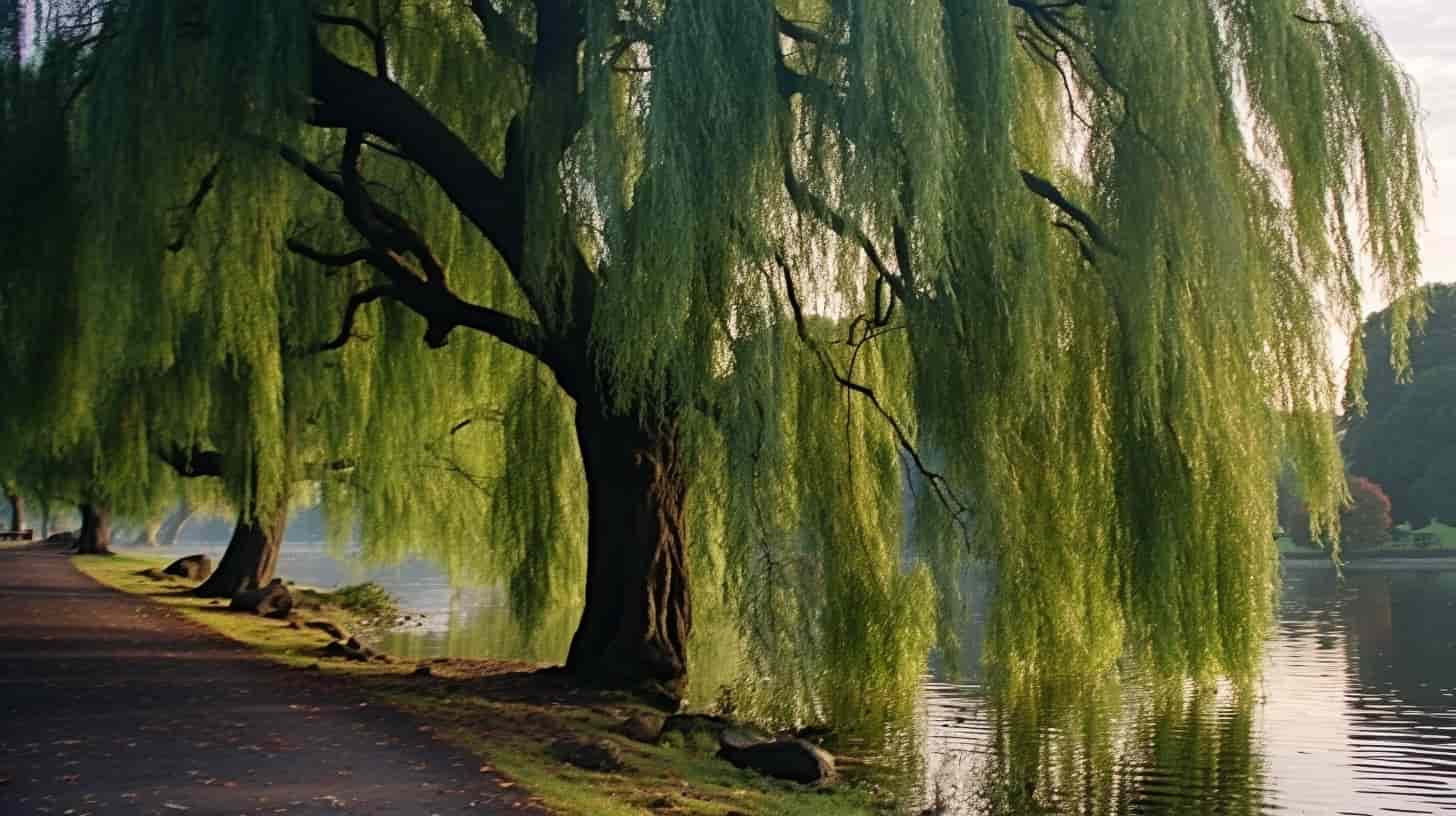 2.5 Gal Weeping Willow Tree, Green Deciduous Tree